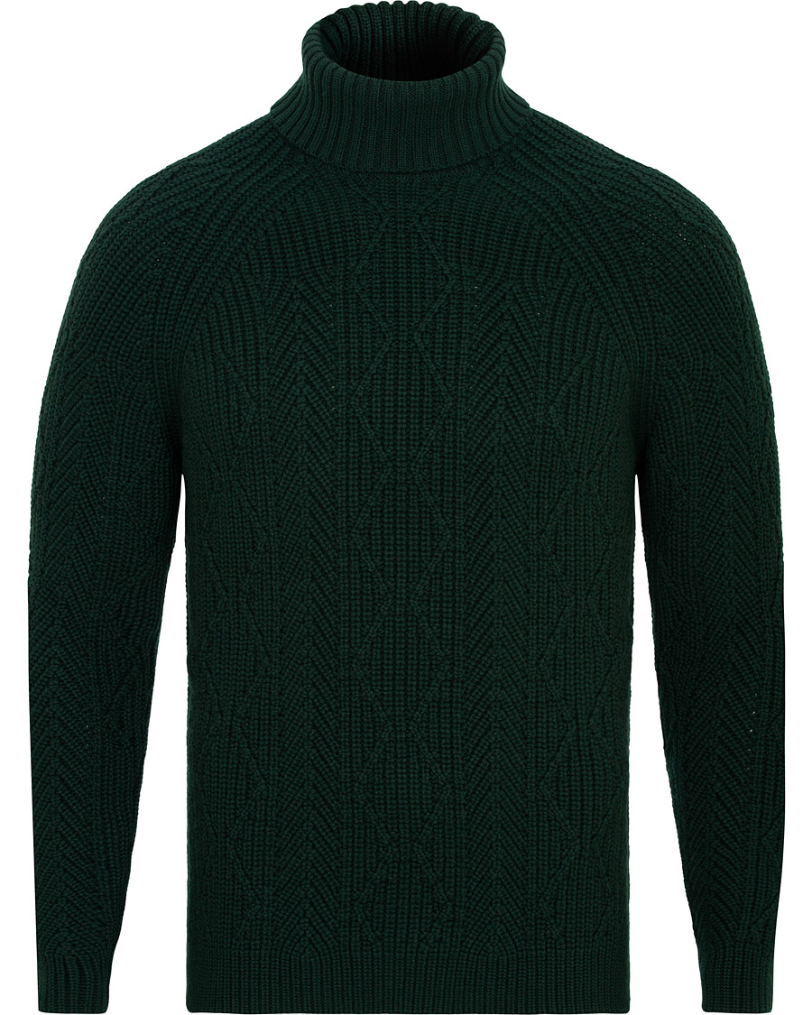 Herre | Gensere | Etro | Cable Knit Turtleneck Bottle Green