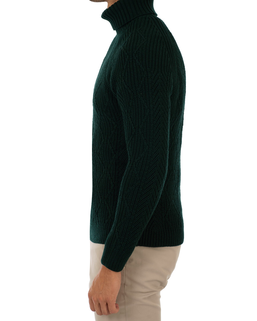 Herre | Gensere | Etro | Cable Knit Turtleneck Bottle Green