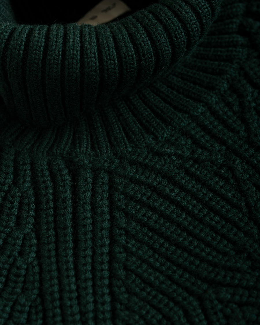 Herre | Gensere | Etro | Cable Knit Turtleneck Bottle Green