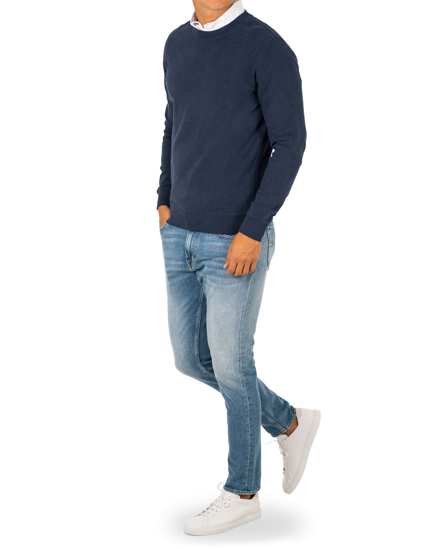 Herre | Gensere | Sunspel | Loopback Sweatshirt Navy Melange