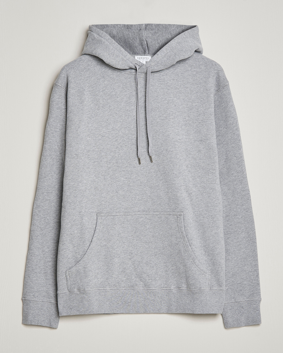 Herre | Gensere | Sunspel | Loopback Hoodie Grey Melange