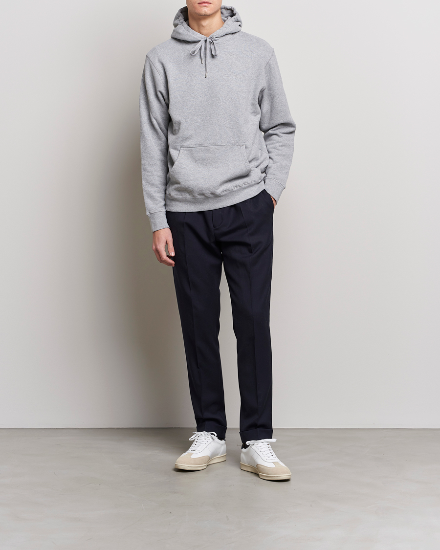 Herre | Gensere | Sunspel | Loopback Hoodie Grey Melange