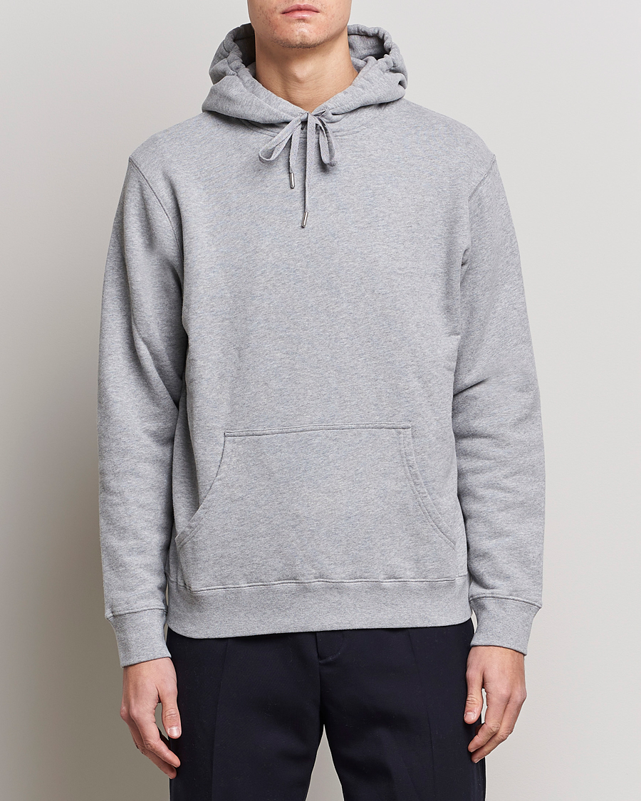 Herre | Sunspel | Sunspel | Loopback Hoodie Grey Melange