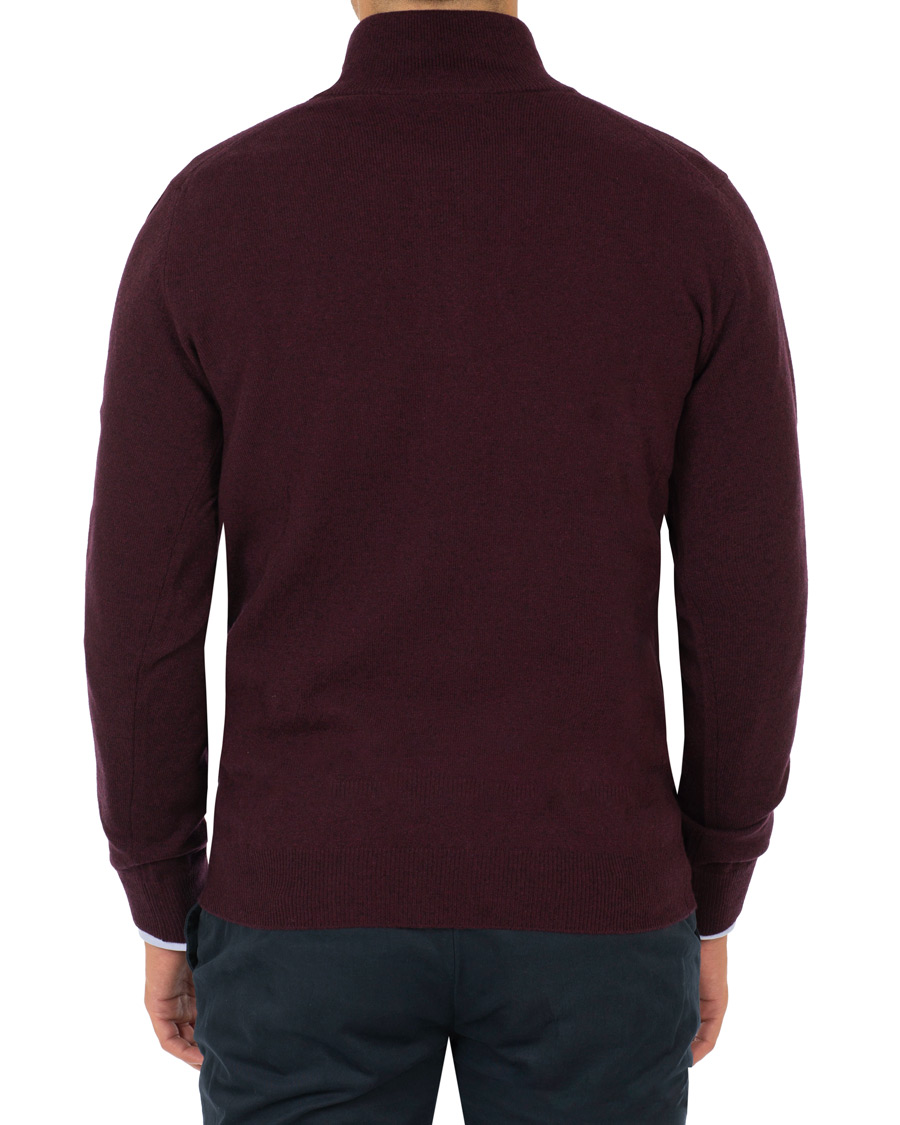 Herre | Gensere | Gant | Superfine Lambswool Half Zip Dark Burgundy Melange
