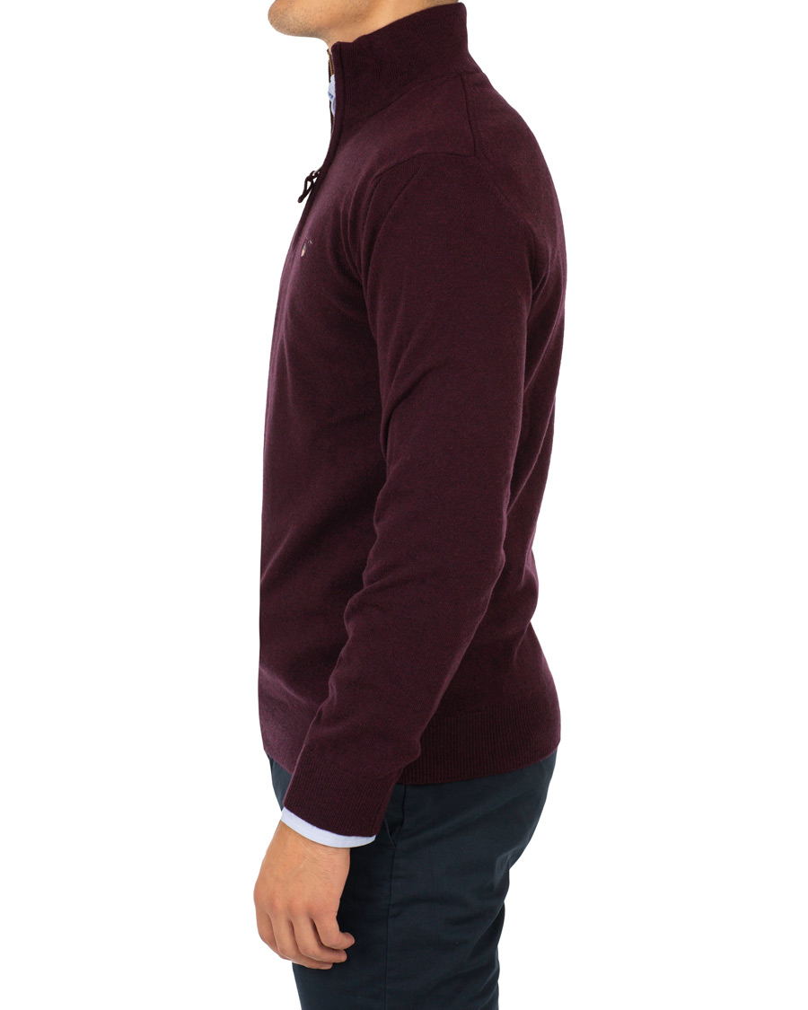 Herre | Gensere | Gant | Superfine Lambswool Half Zip Dark Burgundy Melange