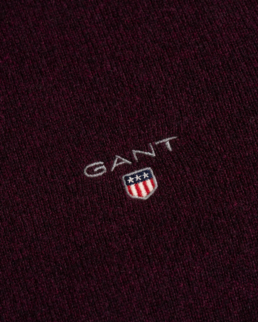 Herre | Gensere | Gant | Superfine Lambswool Half Zip Dark Burgundy Melange