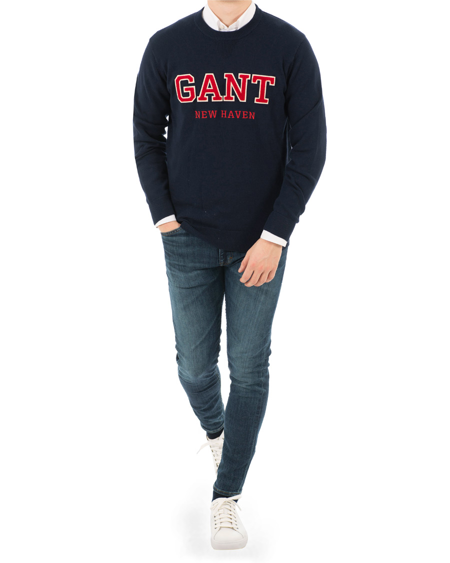 Herre | Gensere | GANT | Logo Crew Neck Marine