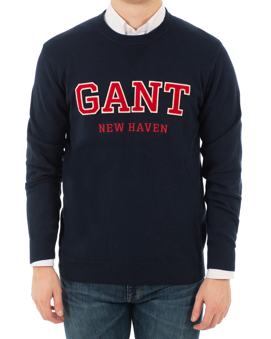 Herre | Gensere | GANT | Logo Crew Neck Marine