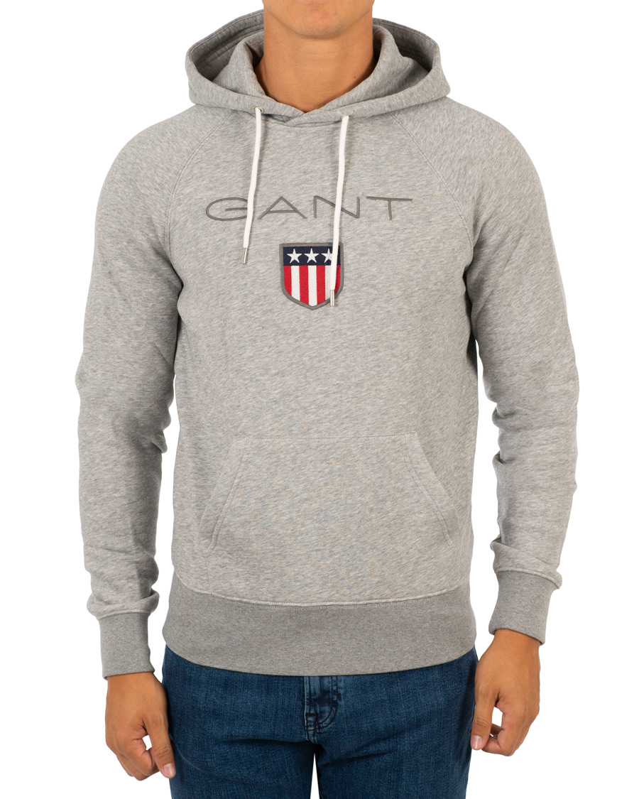 Herre | Gensere | GANT | Shield Hoodie Grey Melange