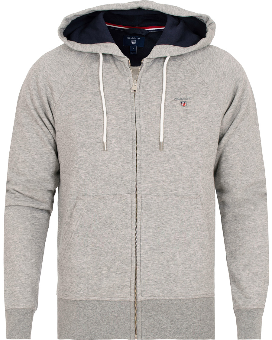 Herre | Gensere | GANT | The Original Full Zip Hoodie Grey Melange