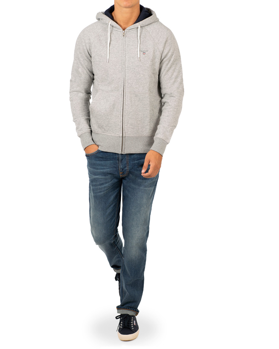 Herre | Gensere | GANT | The Original Full Zip Hoodie Grey Melange