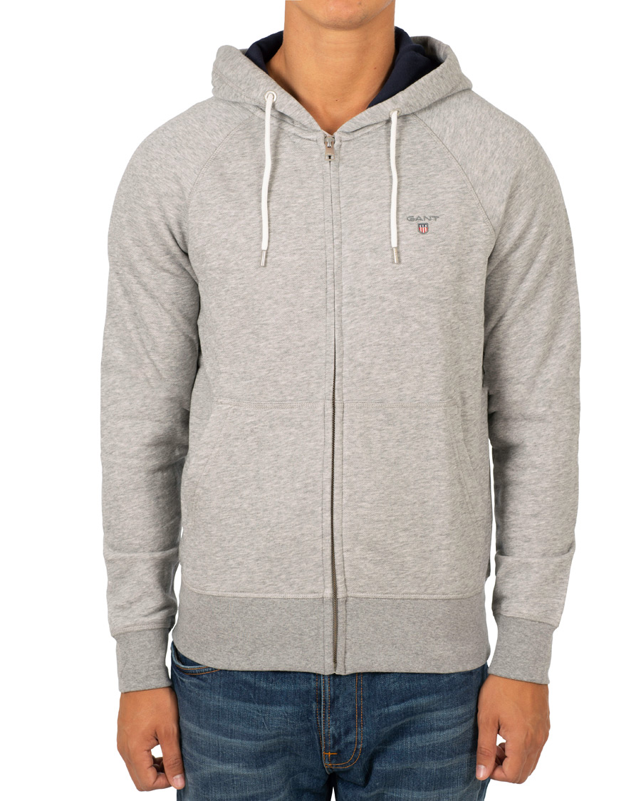 Herre | Gensere | GANT | The Original Full Zip Hoodie Grey Melange