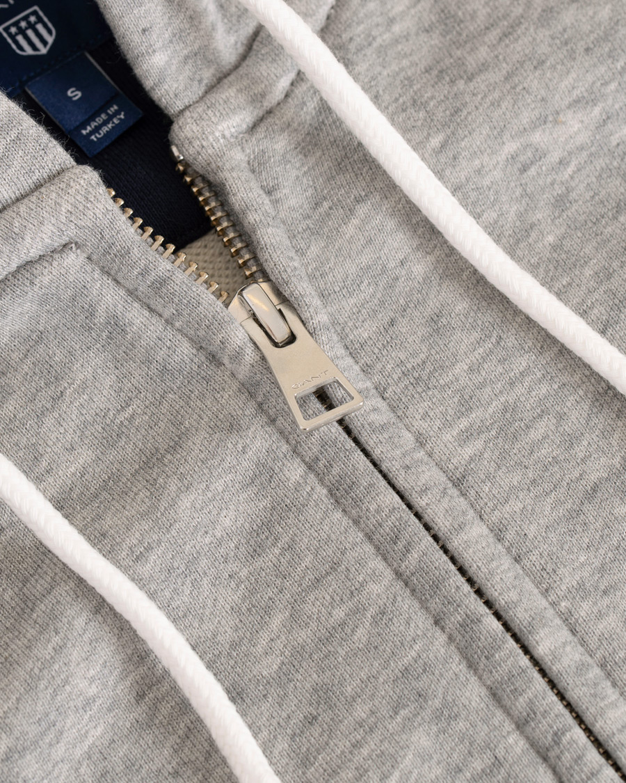 Herre | Gensere | GANT | The Original Full Zip Hoodie Grey Melange