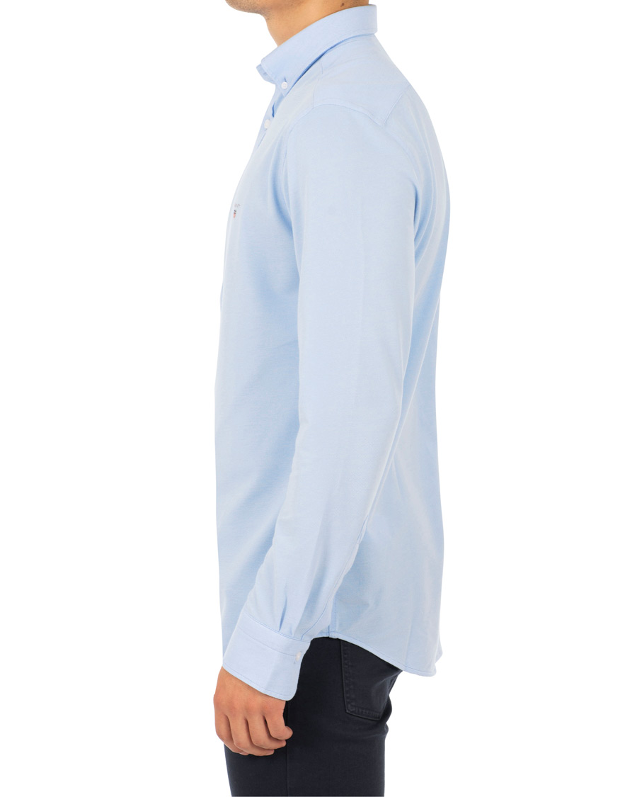 Herre | Skjorter | GANT | Slim Fit Tech Prep Pique Shirt Capri Blue