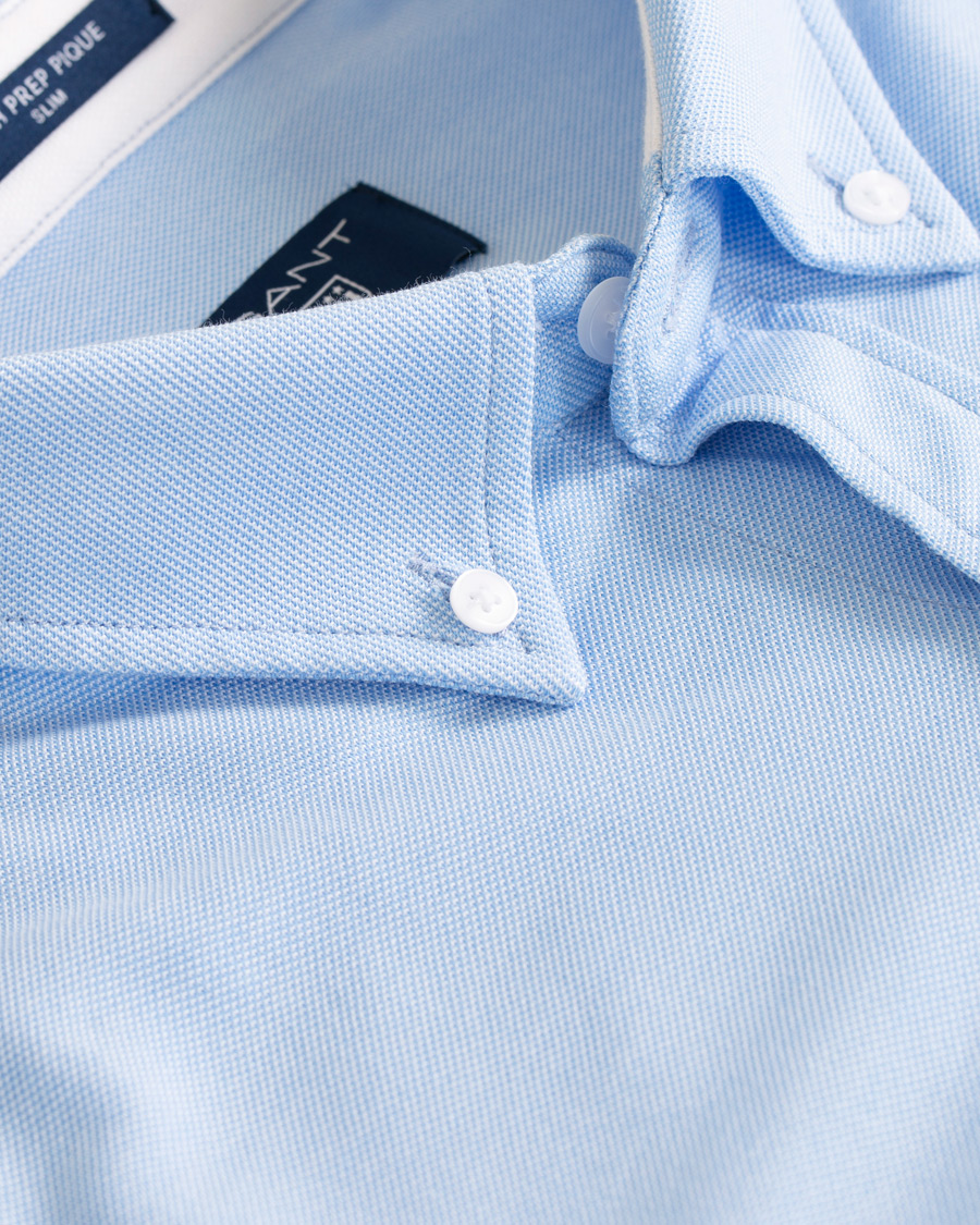 Herre | Skjorter | GANT | Slim Fit Tech Prep Pique Shirt Capri Blue
