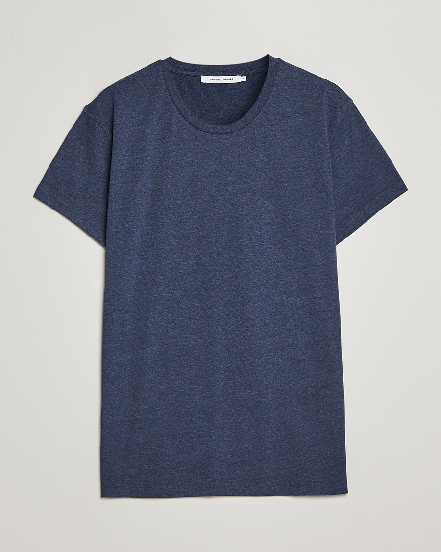 Herre | T-Shirts | Samsøe Samsøe | Kronos Crew Neck Tee Blue Iris Melange