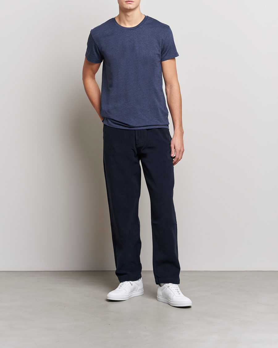 Herre | T-Shirts | Samsøe Samsøe | Kronos Crew Neck Tee Blue Iris Melange