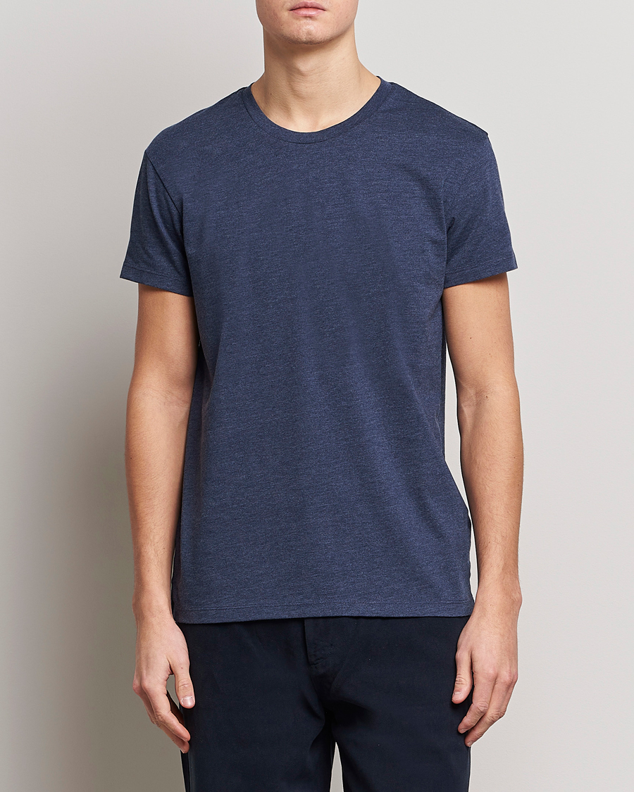 Herre | Kortermede t-shirts | Samsøe Samsøe | Kronos Crew Neck Tee Blue Iris Melange