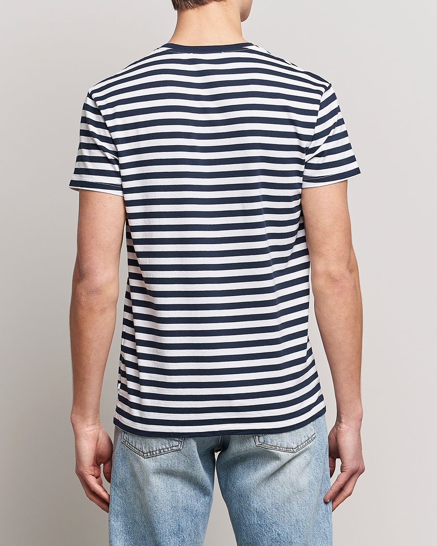Herre | T-Shirts | Samsøe Samsøe | Samsøe & Samsøe Patrick Crew Neck Tee Sapphire/White Stripe