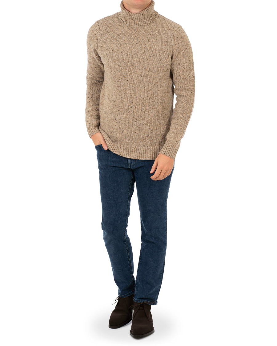 Herre | Gensere | Samsøe Samsøe | Samsøe & Samsøe Nino Wool/Silk Donegal Rollneck Timber Wolf Melange