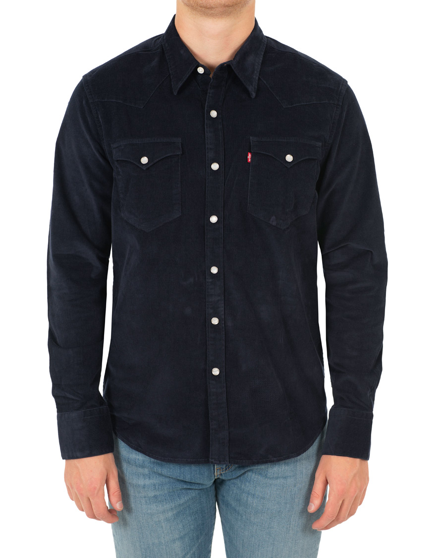 Levi's barstow western on sale corduroy shirt navy