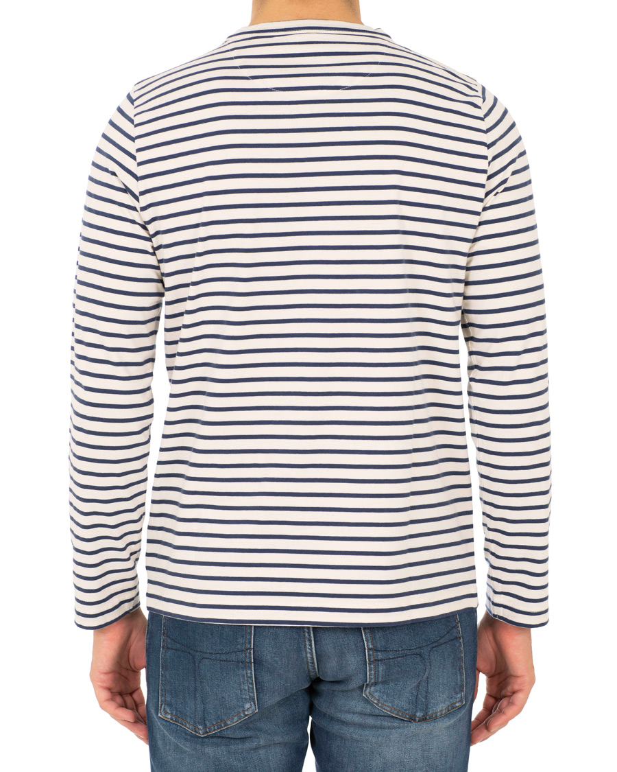 Herre | T-Shirts | The Workers Club | Breton Stripe Sweater White/Navy