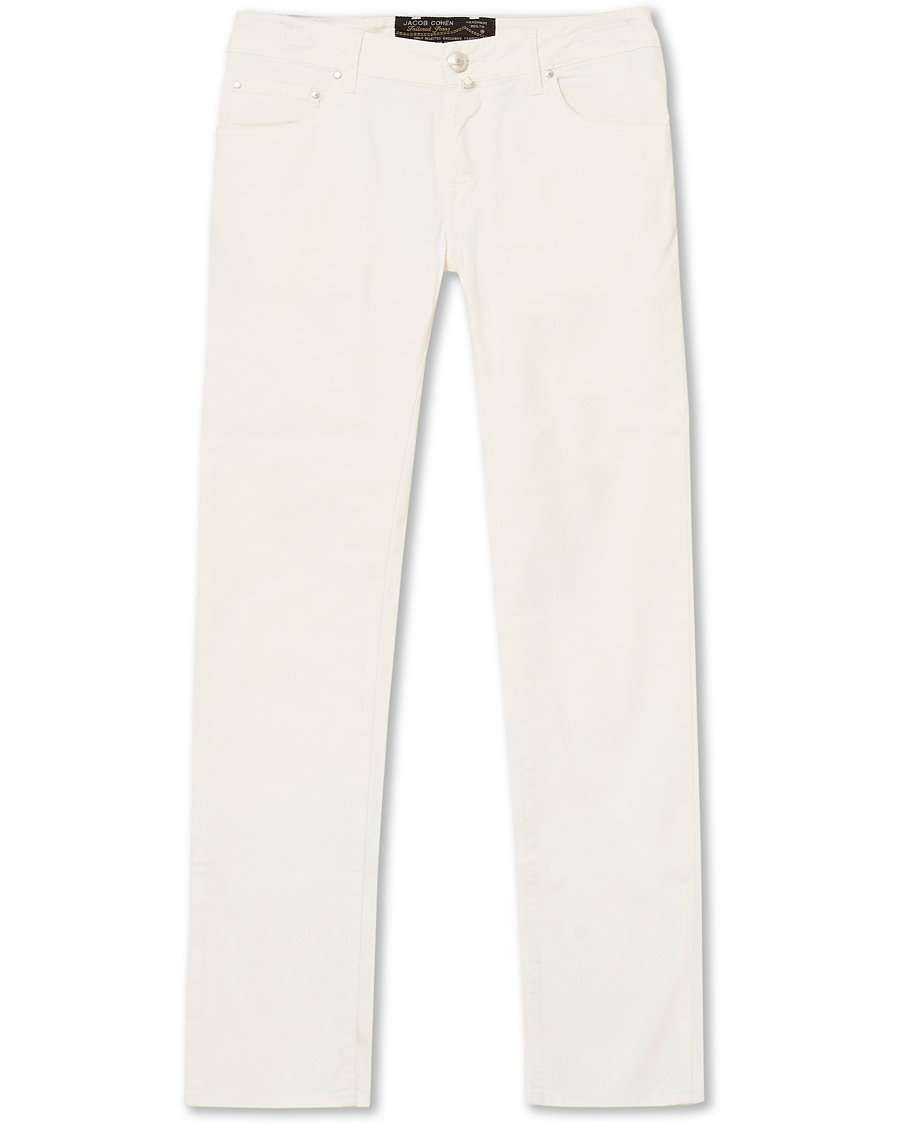 Herre | Bukser | Jacob Cohën | 5-Pocket Gabardine Trousers Off White
