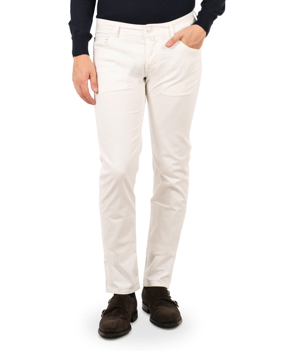 Herre | Bukser | Jacob Cohën | 5-Pocket Gabardine Trousers Off White