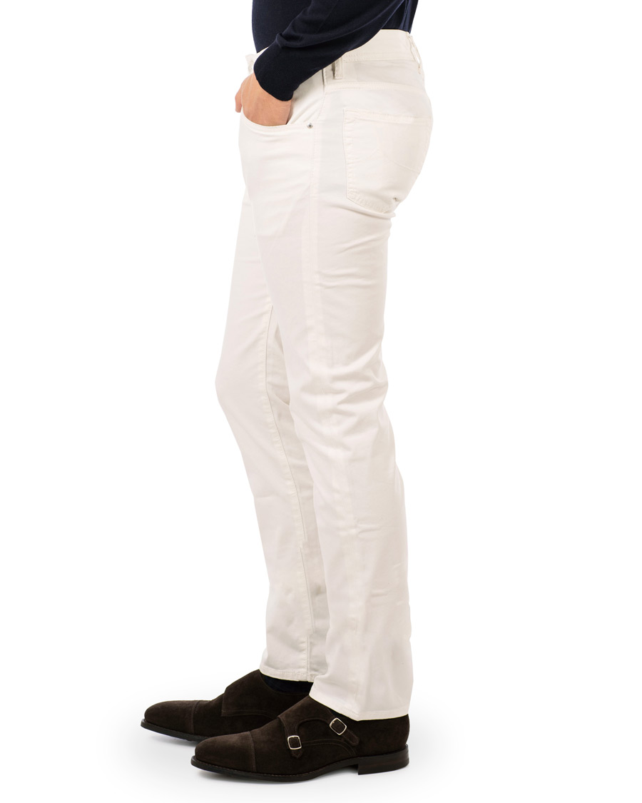 Herre | Bukser | Jacob Cohën | 5-Pocket Gabardine Trousers Off White