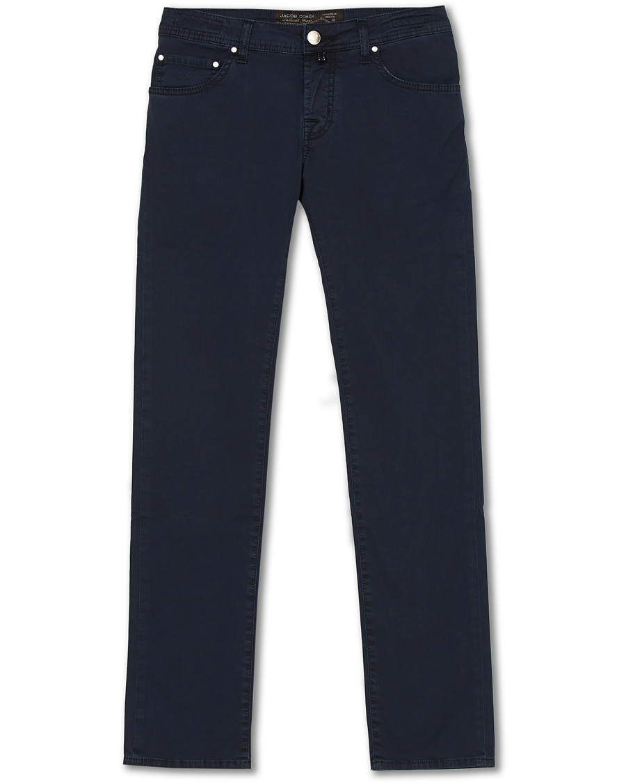 Herre | Bukser | Jacob Cohën | 5-Pocket Gabardine Trousers Blue