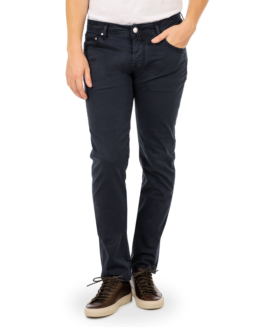 Herre | Bukser | Jacob Cohën | 5-Pocket Gabardine Trousers Blue