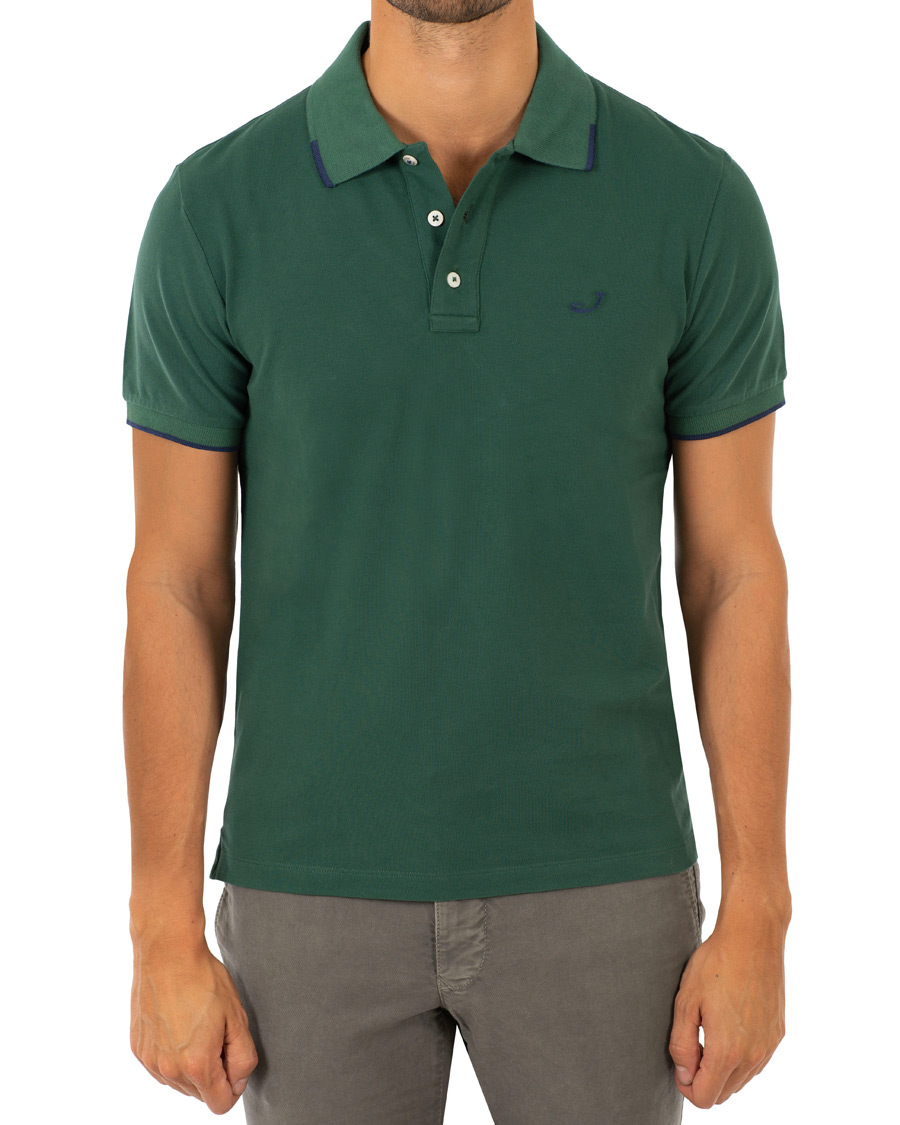 Herre | Pikéer | Jacob Cohën | Cotton Stretch Polo Green