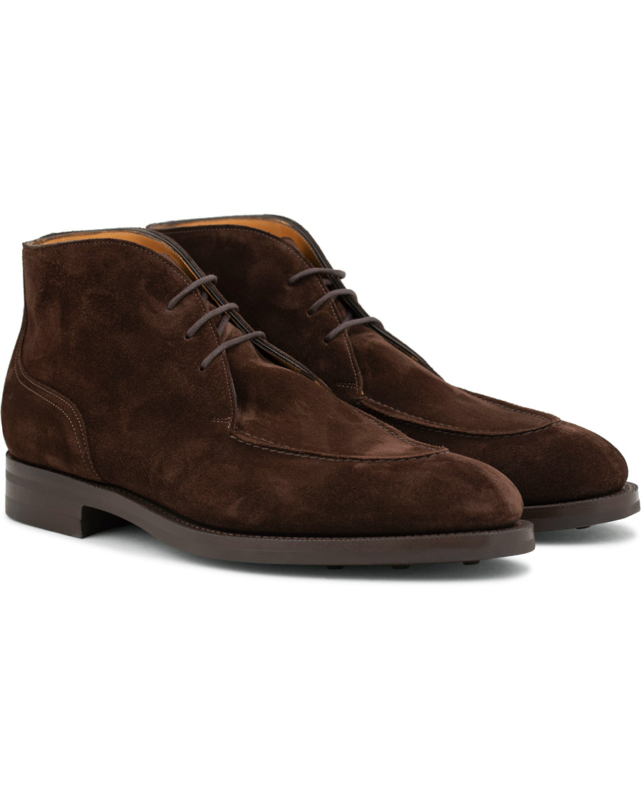 Herre | Edward Green Halifax Split Toe Dainite Boot Brown Suede | Edward Green | Halifax Split Toe Dainite Boot Brown Suede