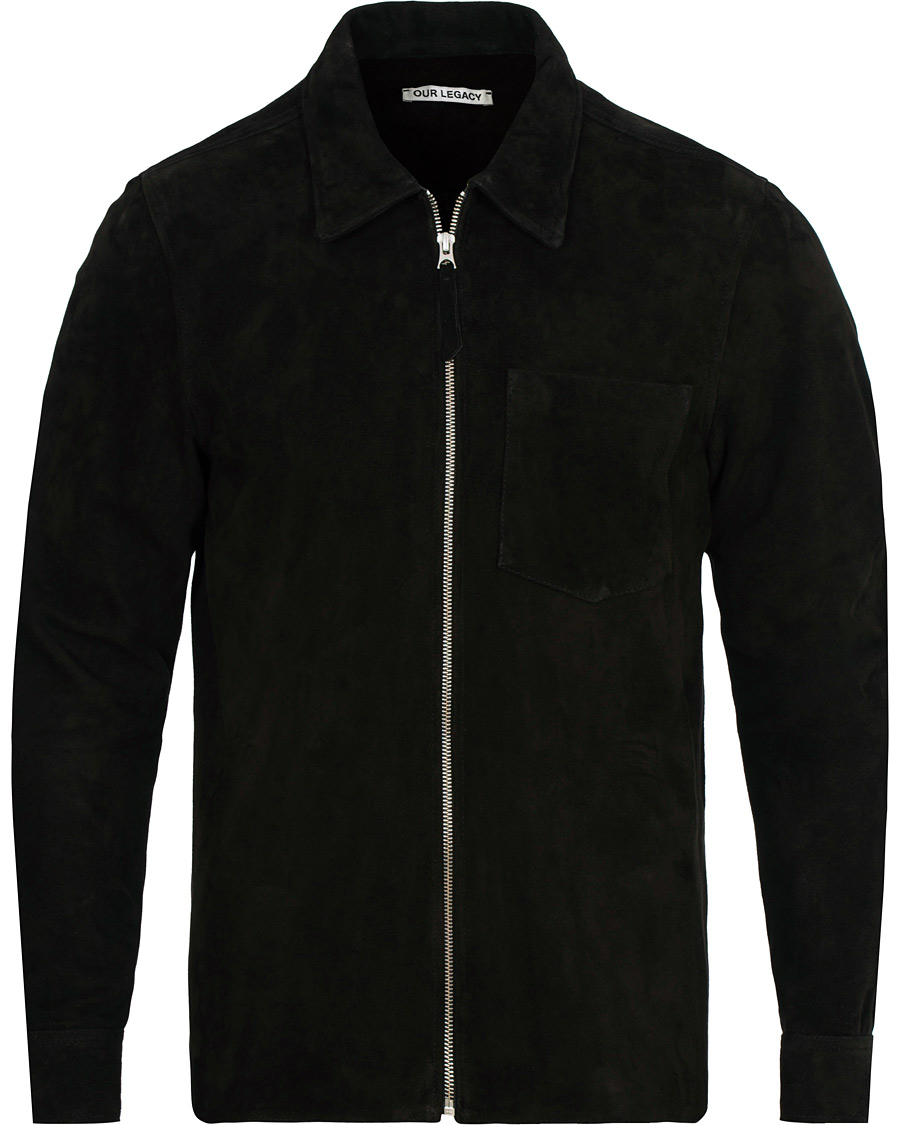 Herre | Jakker | Our Legacy | Suede Zip Shirt Jacket Black