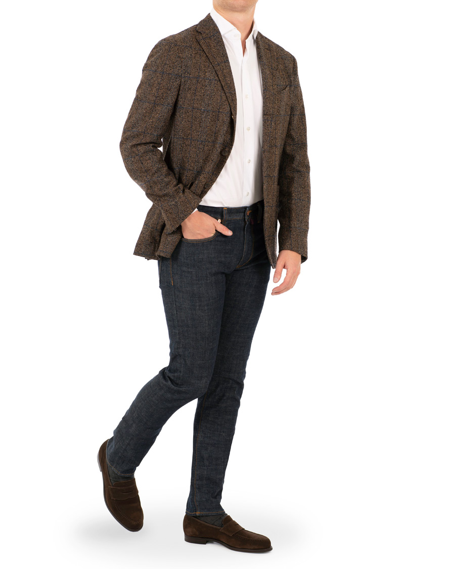 Herre | Jeans | Incotex | Sky Slim Fit Denim Dark Blue