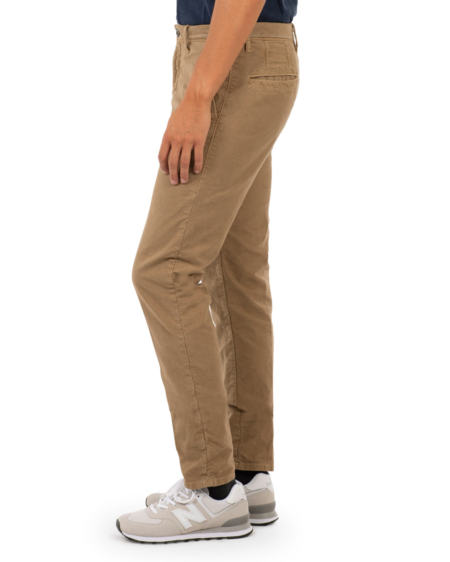 Herre | Bukser | Incotex | Slim Fit Garment Dyed Washed Slacks Khaki