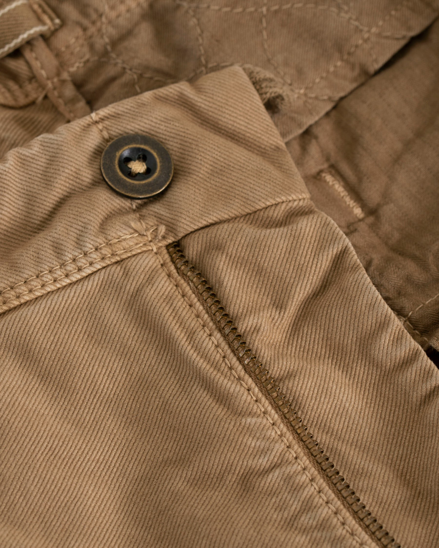 Herre | Bukser | Incotex | Slim Fit Garment Dyed Washed Slacks Khaki