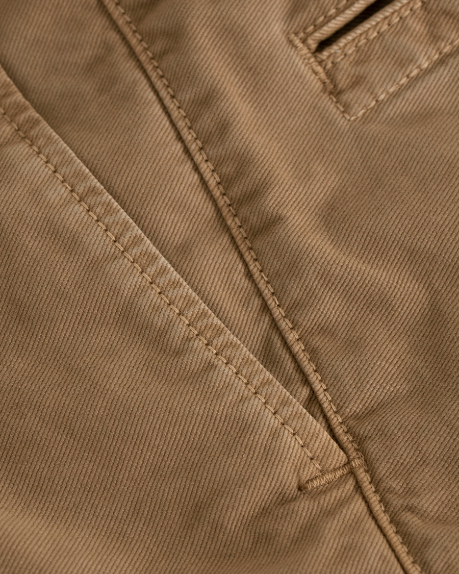 Herre | Bukser | Incotex | Slim Fit Garment Dyed Washed Slacks Khaki