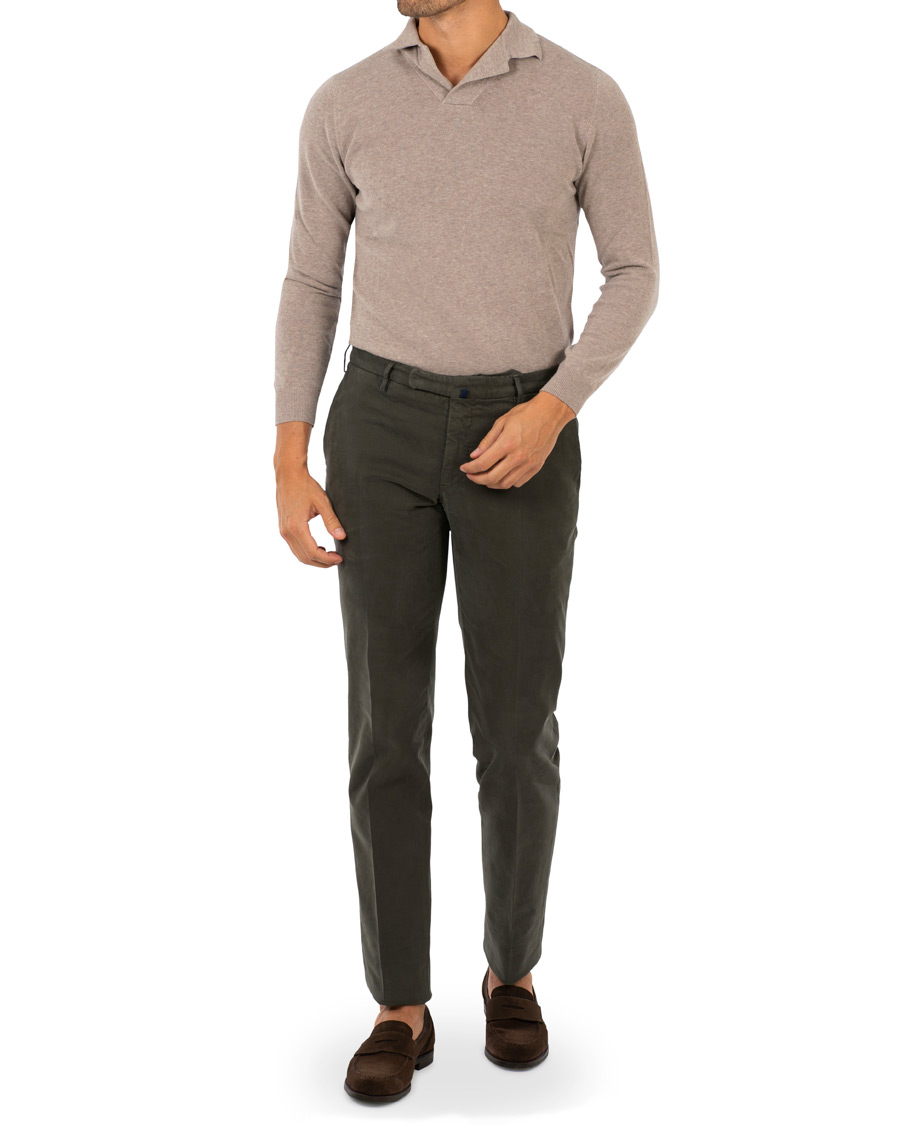 Herre | Bukser | Incotex | Slim Fit Comfort Chino Forest Green