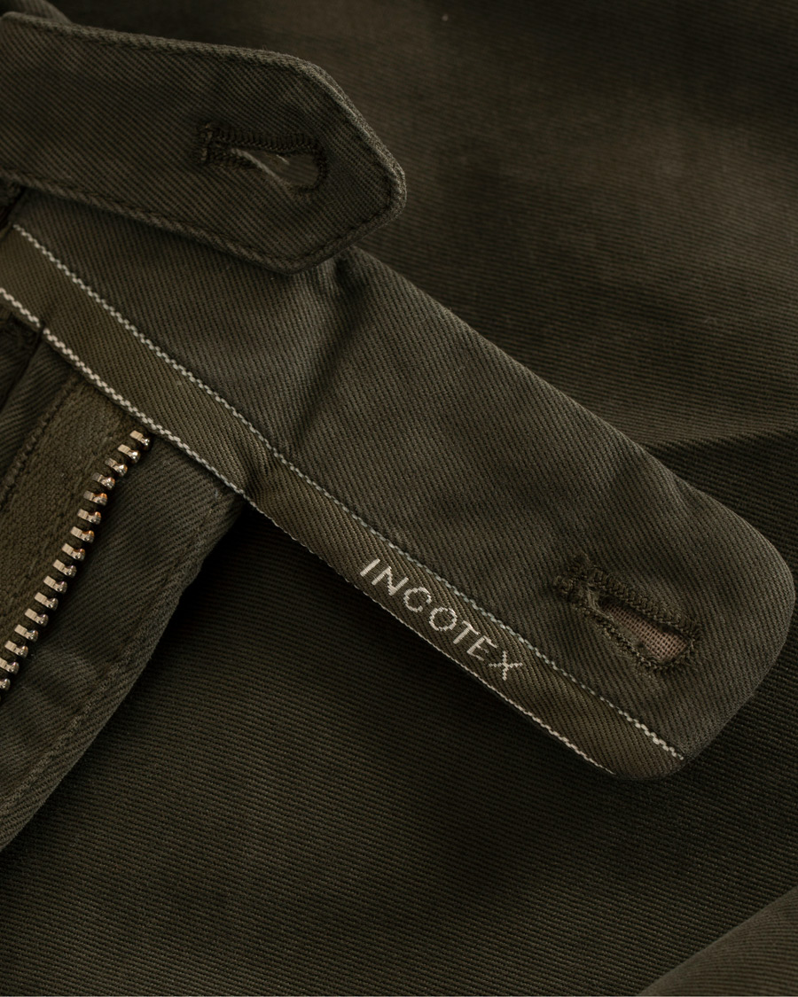 Herre | Bukser | Incotex | Slim Fit Comfort Chino Forest Green