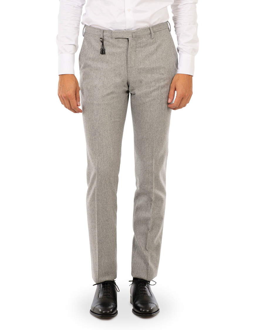 Herre | Bukser | Incotex | Super 100's Flannel Trousers Light Grey