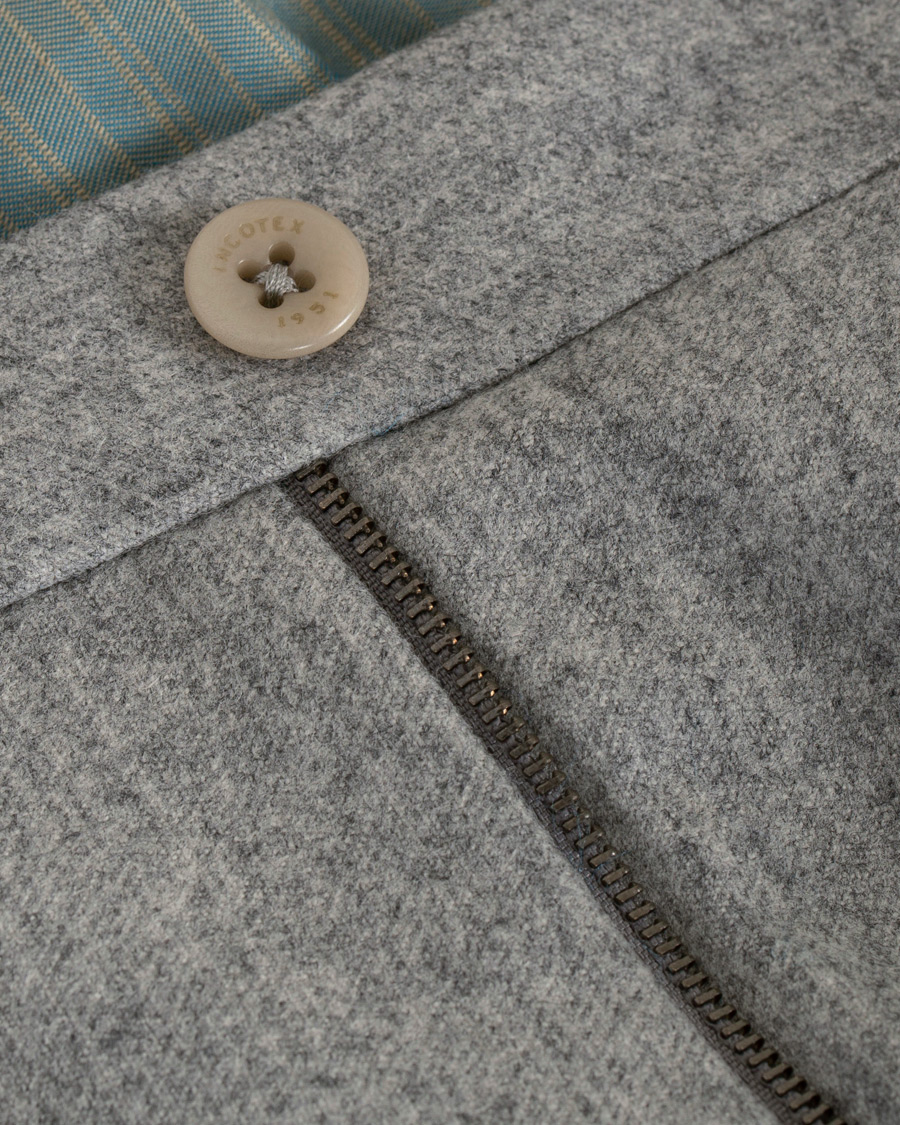 Herre | Bukser | Incotex | Super 100's Flannel Trousers Light Grey