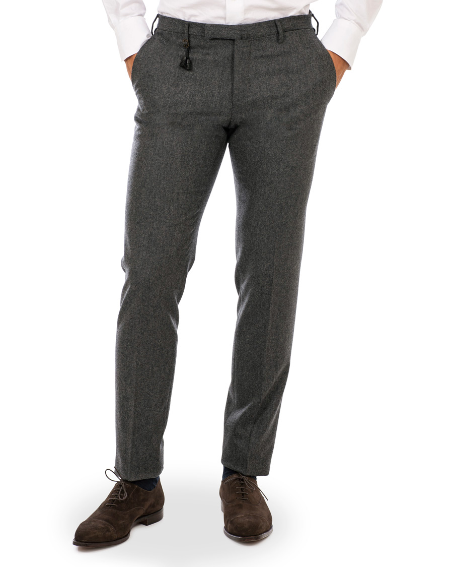 Herre | Bukser | Incotex | Super 100's Flannel Trousers Charcoal