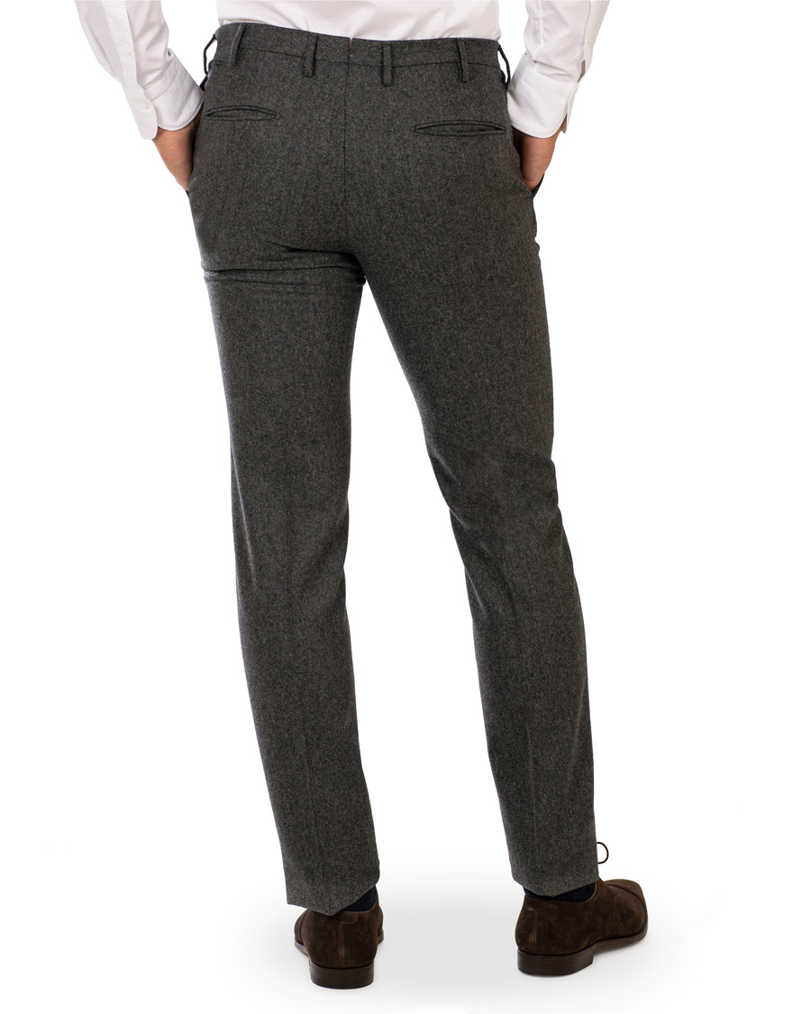 Herre | Bukser | Incotex | Super 100's Flannel Trousers Charcoal