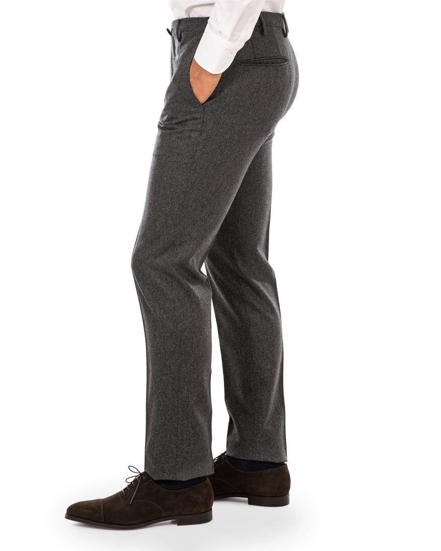 Herre | Bukser | Incotex | Super 100's Flannel Trousers Charcoal