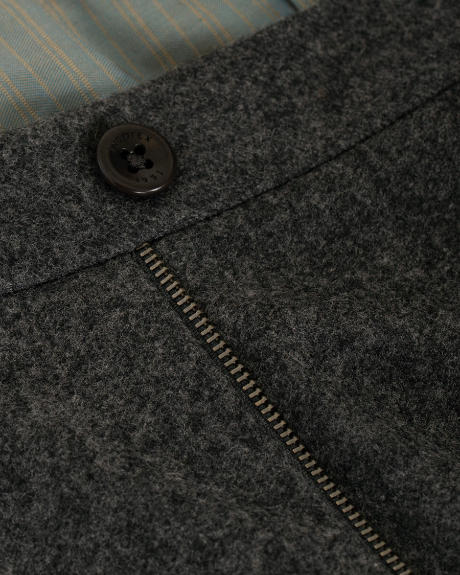 Herre | Bukser | Incotex | Super 100's Flannel Trousers Charcoal