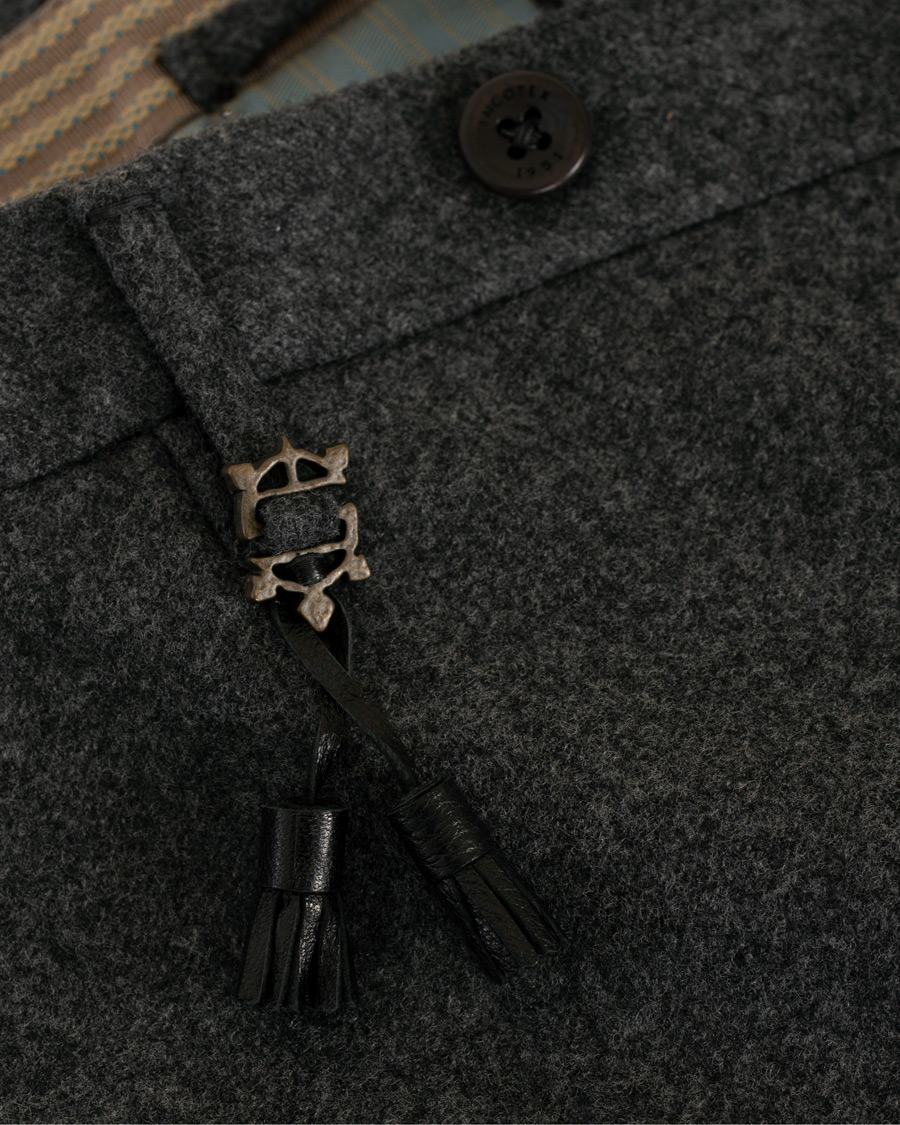 Herre | Bukser | Incotex | Super 100's Flannel Trousers Charcoal