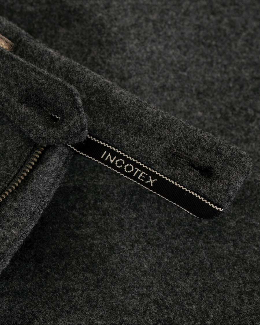 Herre | Bukser | Incotex | Super 100's Flannel Trousers Charcoal