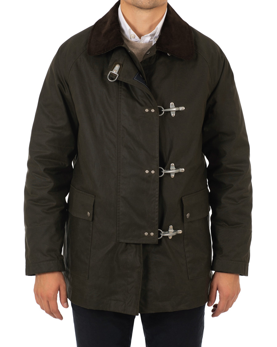 Herre | Jakker | Fay | Four Hook Luxury Oilskin Jacket Dark Green