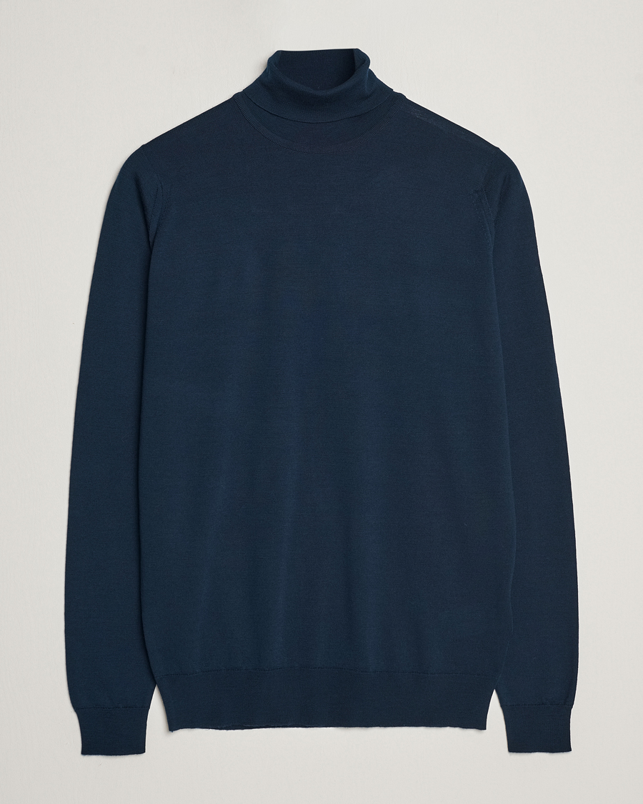 Herre | Gensere | John Smedley | Cherwell Extra Fine Merino Rollneck Orion Green
